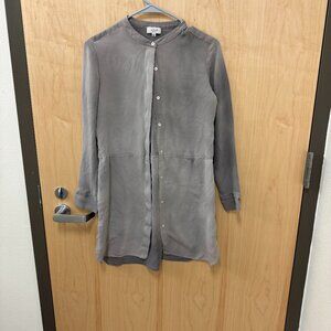 Wilfred Aritzia 100% Silk Button Down Shirt Dress Women Size XS
